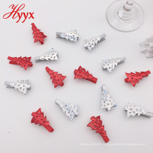 Wholesale christmas fashion cartoon multicolored small tree shaped spring wooden photo clip